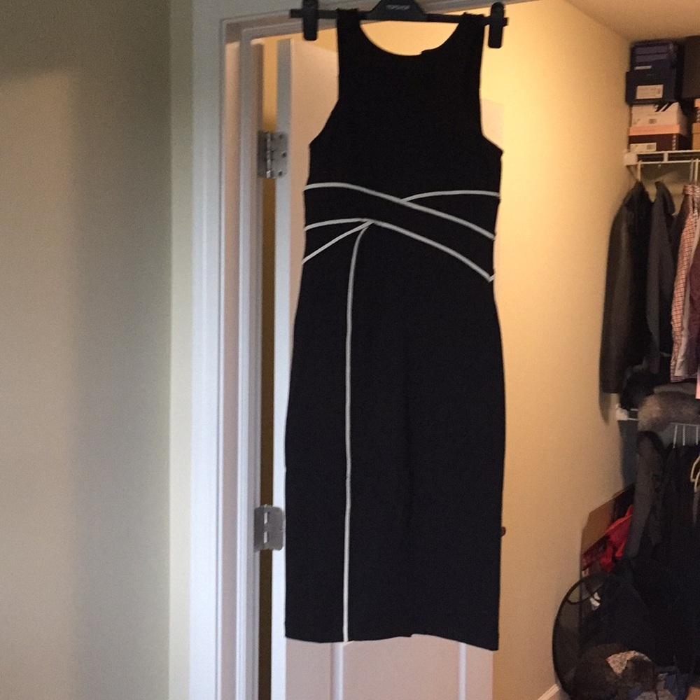 Black Striped Anthropologie Mid-Length Dress